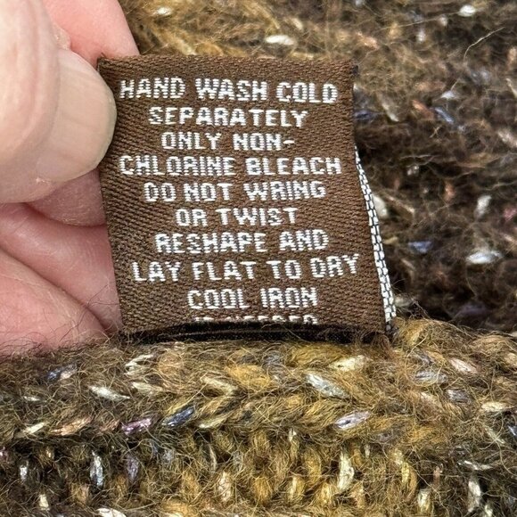 ADRIENNE VITTADINI Wool Blend Cardigan Zip‎ Up Sweater Medium Brown Multicolor - Picture 13 of 16